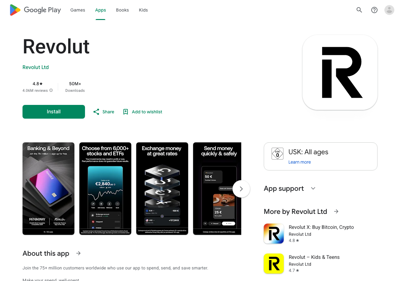 Revolut App mit virtueller Karte und Einwegkarten