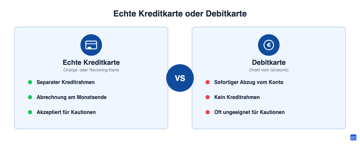 Vergleich: Echte Kreditkarte oder Debitkarte
