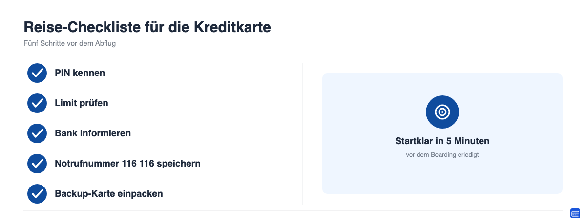 Checkliste: Kreditkarte vor der Auslandsreise startklar machen